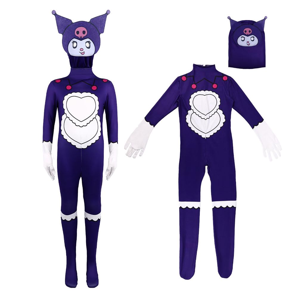 Amazon.co.jp: クロミ コスプレ衣装 お面+全身タイツ 2点セット 子供